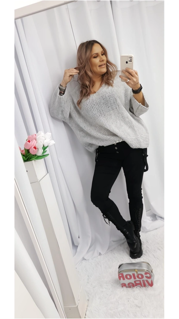 SWETER ALICJA SZARY