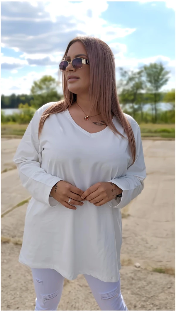 BLUZKA BASIC ŚMIETANA