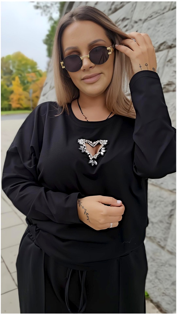 BLUZKA SERCE CZARNA