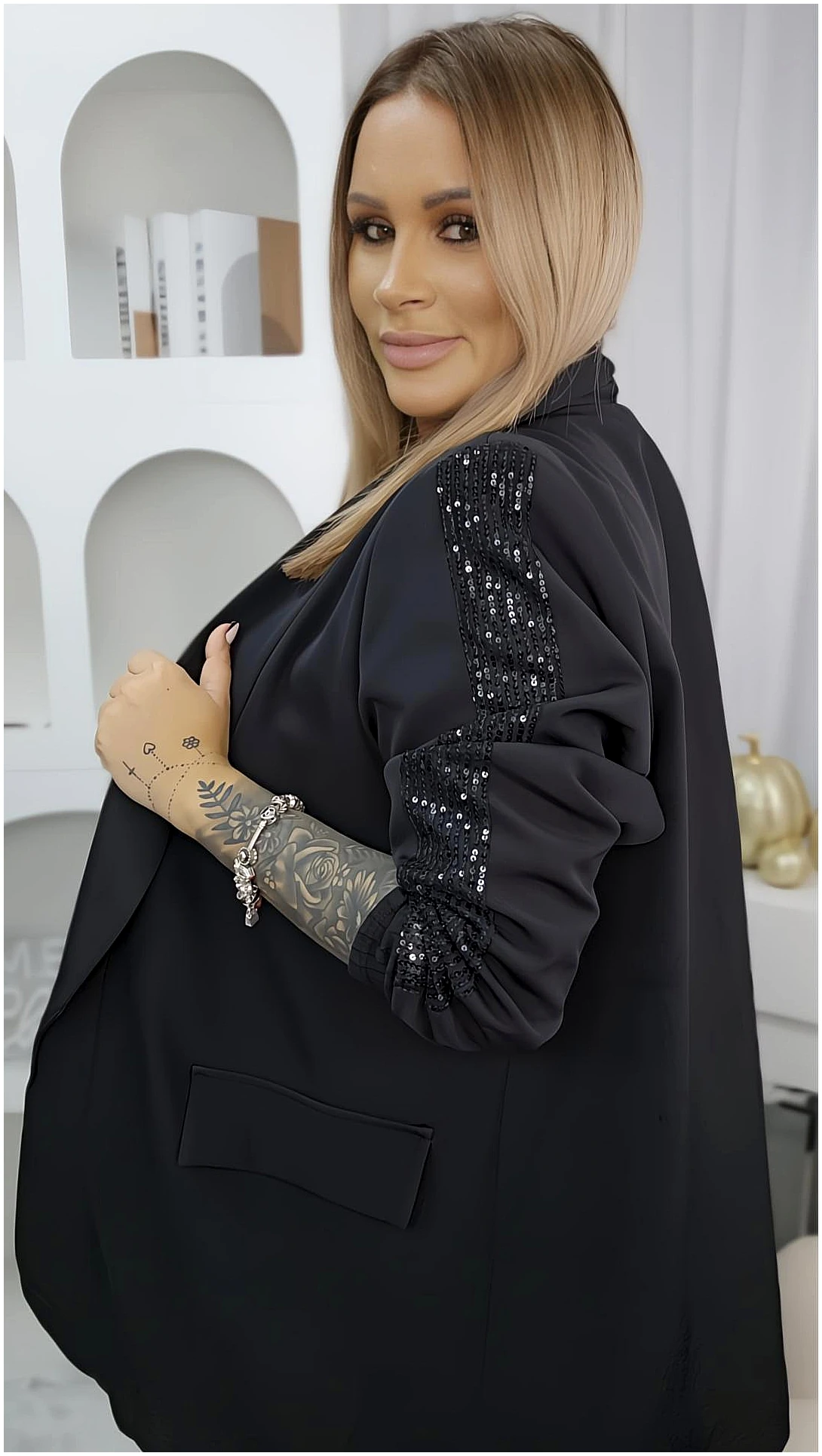 MARYNARKA GLAM SHADOW CZARNA