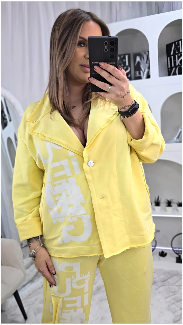 MARYNARKA SPODNIE NAPIS ACQUA LIMONE BANAN