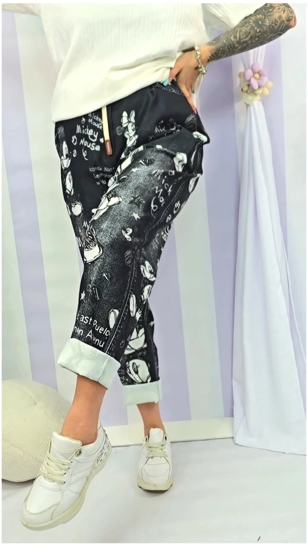 SPODNIE MICKEY CZARNE