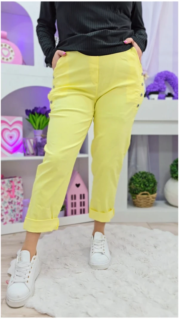 SPODNIE GUZIKI BANAN