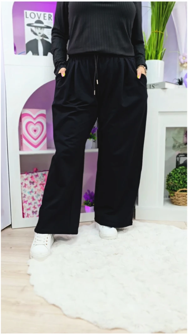 SPODNIE BAWEŁNIANE SZEROKIE