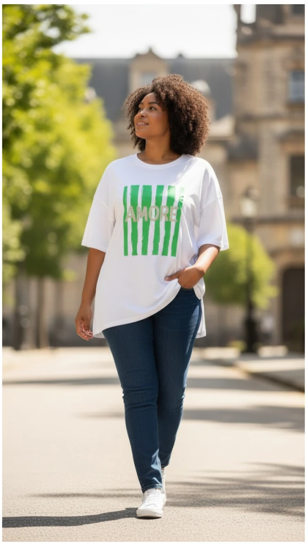 T-SHIRT AMORE ZIELEŃ