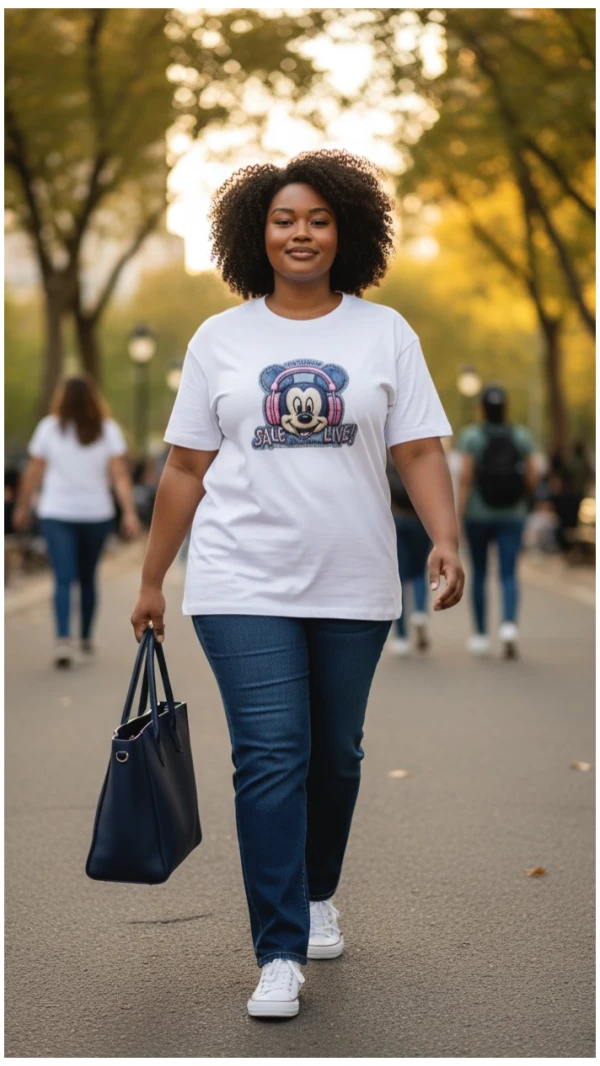 T-SHIRT MICKEY SŁUCHAWKI BIAŁA