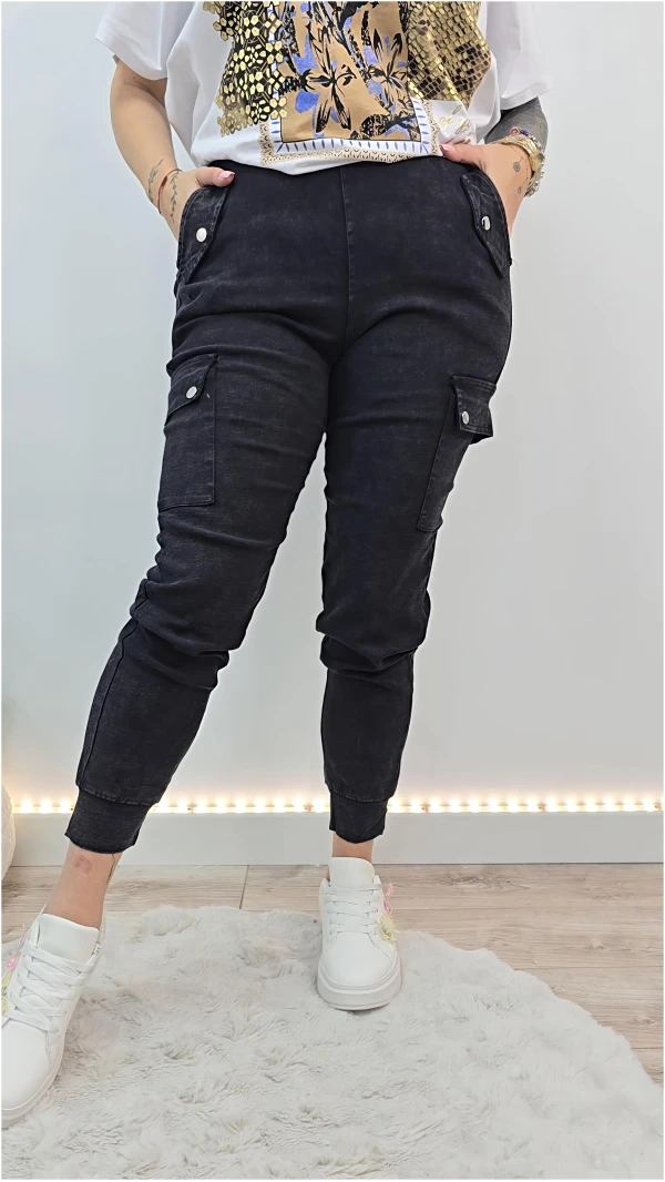 SPODNIE BOJÓWKI CZARNE