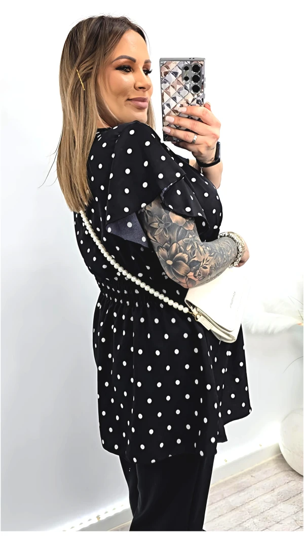 BLUZKA GROSZKI LORI CZARNA