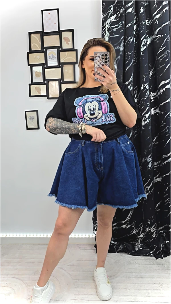 JEANS SZORTY DIADEMA SZEROKIE