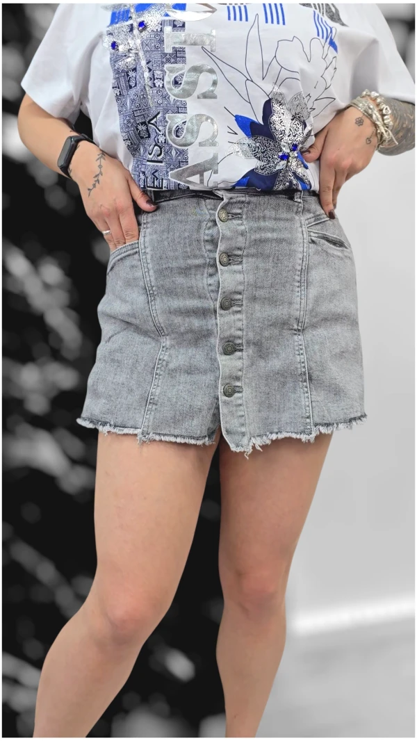 SPÓDNICZKA SPODENKI JEANS GRAFIT