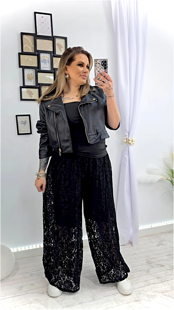 Spodnie Koronkowe Czarne