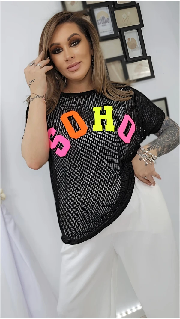 Bluzka Soho Siatka Czarna