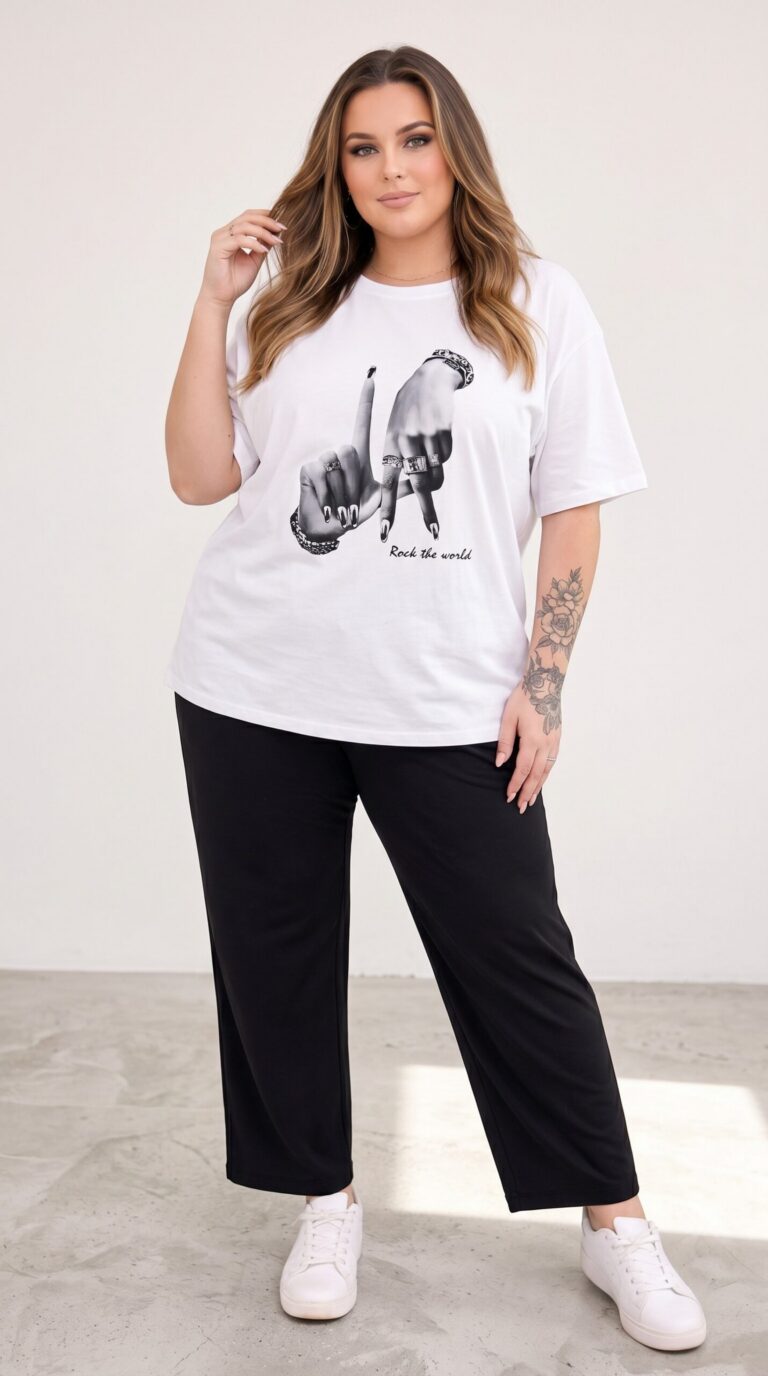 T-shirt Biały Dłoń