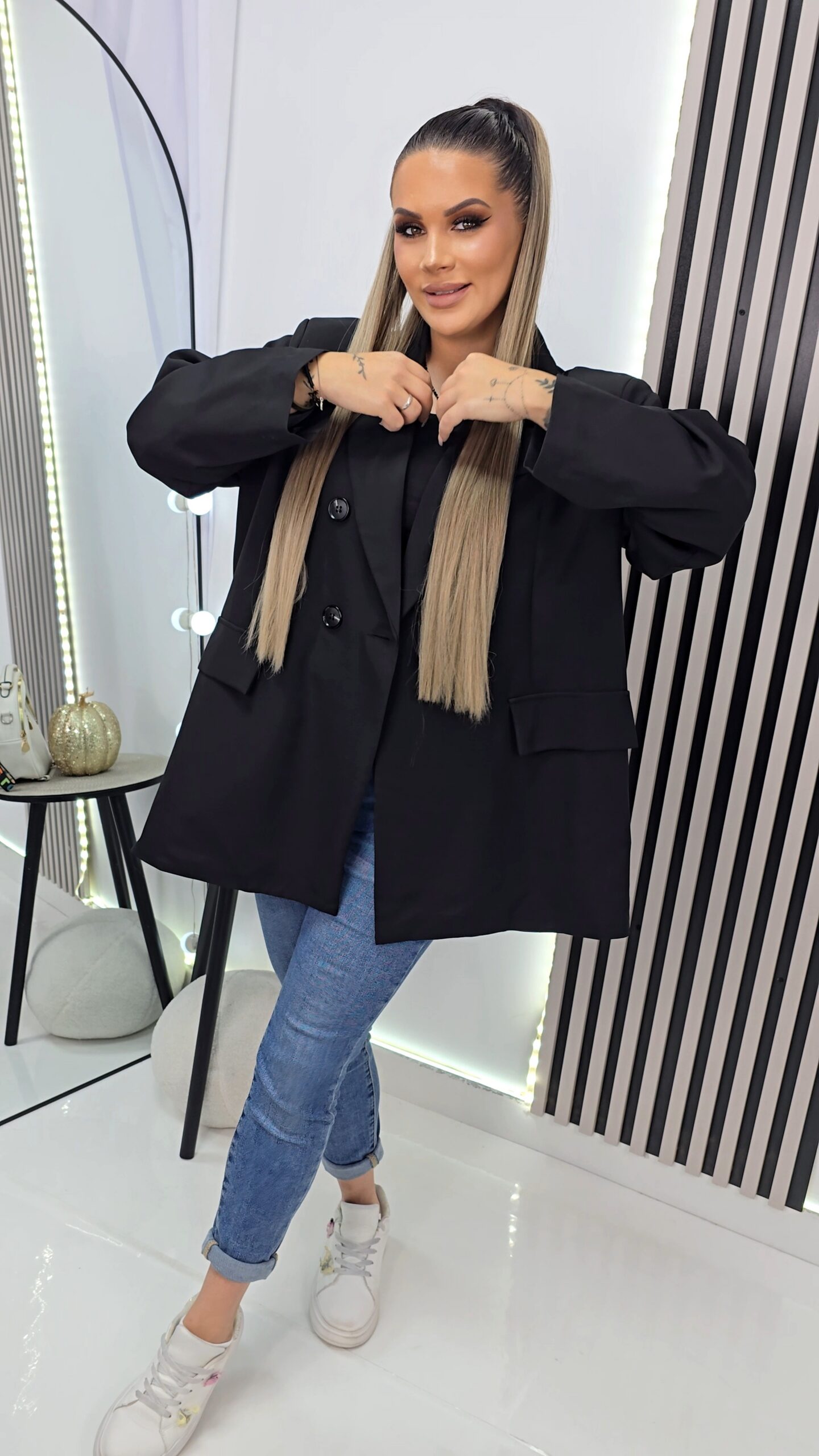 MARYNARKA BASIC CZARNA