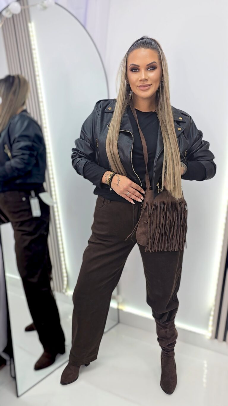 Jeansy Czekoladowe Mom Fit