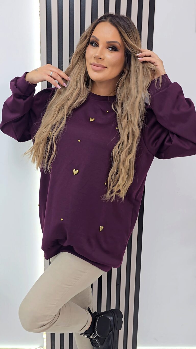 Bluza Serca Burgund
