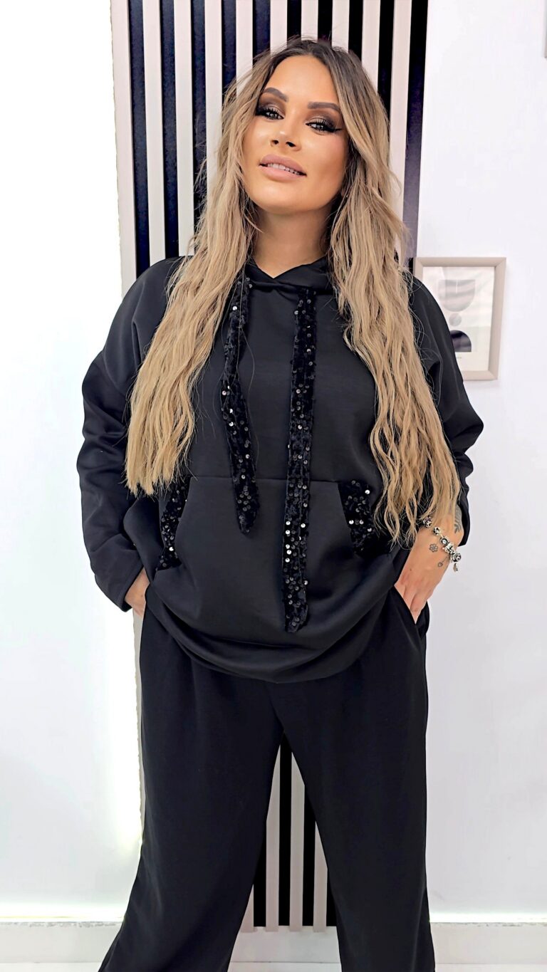 Bluza Kangur Cekin Czarna