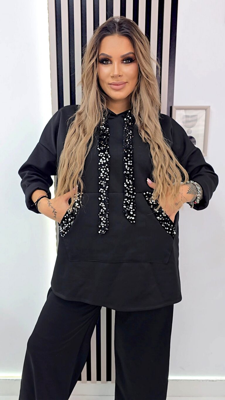Bluza Kangur Cekin Srebrna