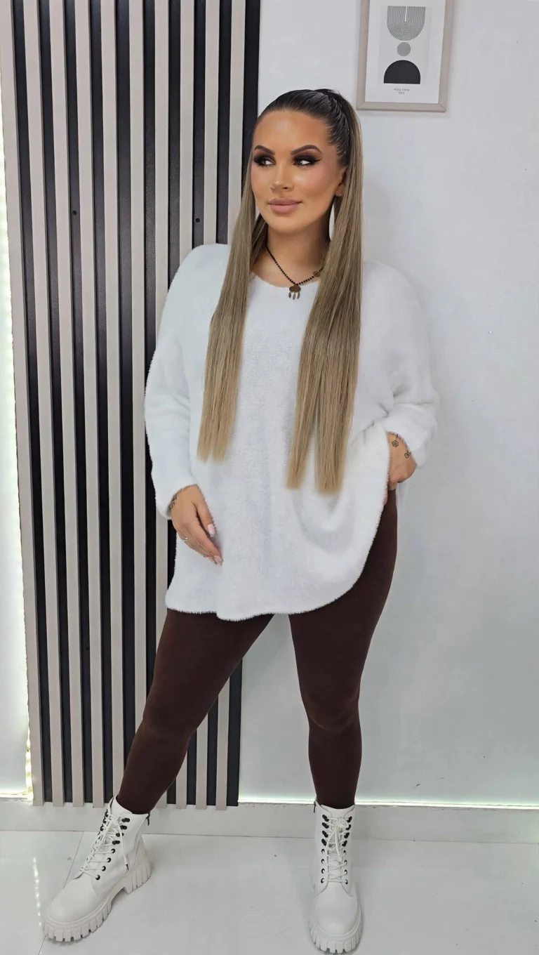 Sweter Alpaka Biały - obrazek 3